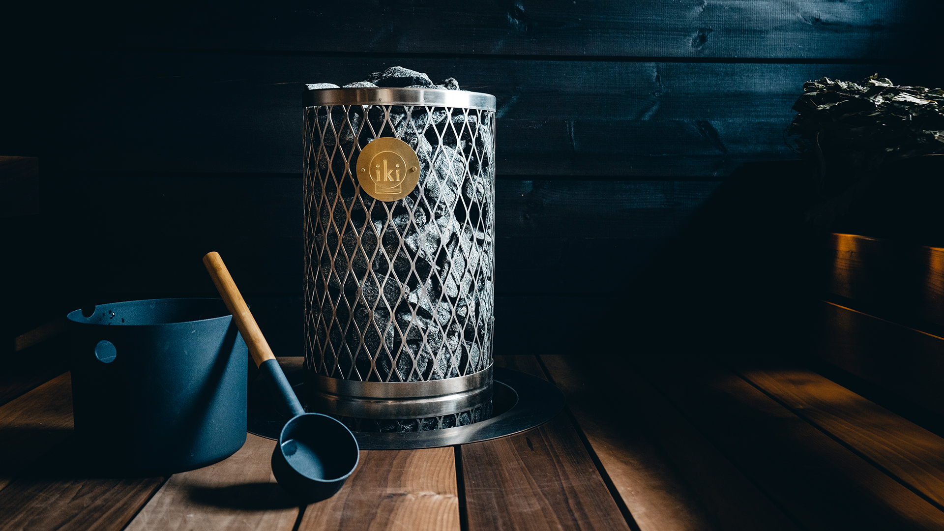 IKI Pillar electric sauna heater w embedding flange