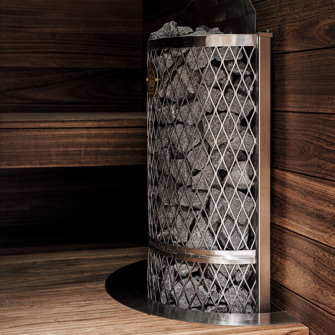IKI Wall electric sauna heater with embedding flange