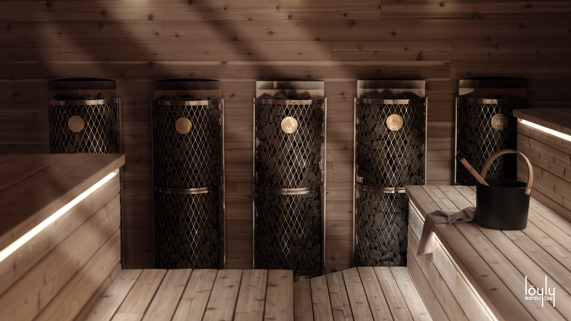 IKI Wall heaters at Löyly Nordic Spa
