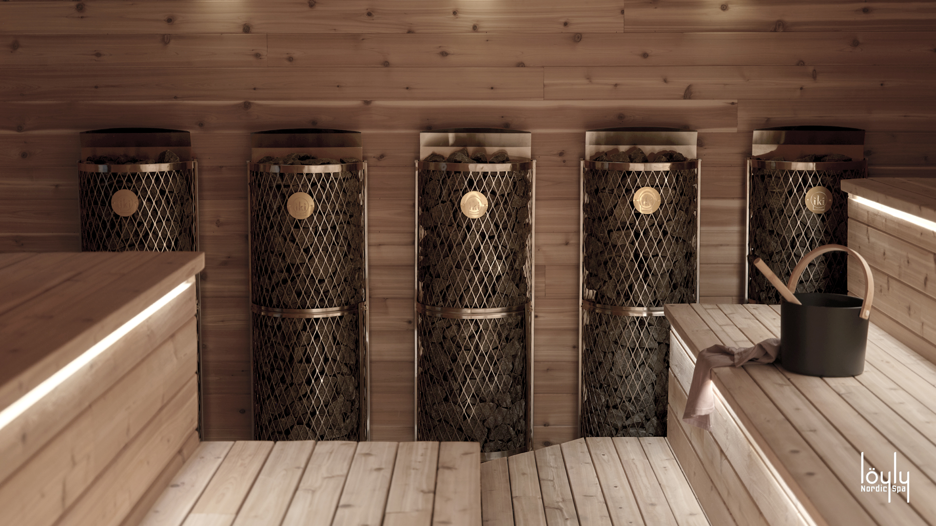 IKI Wall heaters at Loyly Nordic Spa